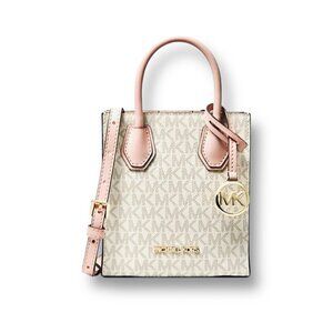 Michael Kors Mercer XS Shopper Crossbody Bag Rose Powder Blush Leather NWT $348
